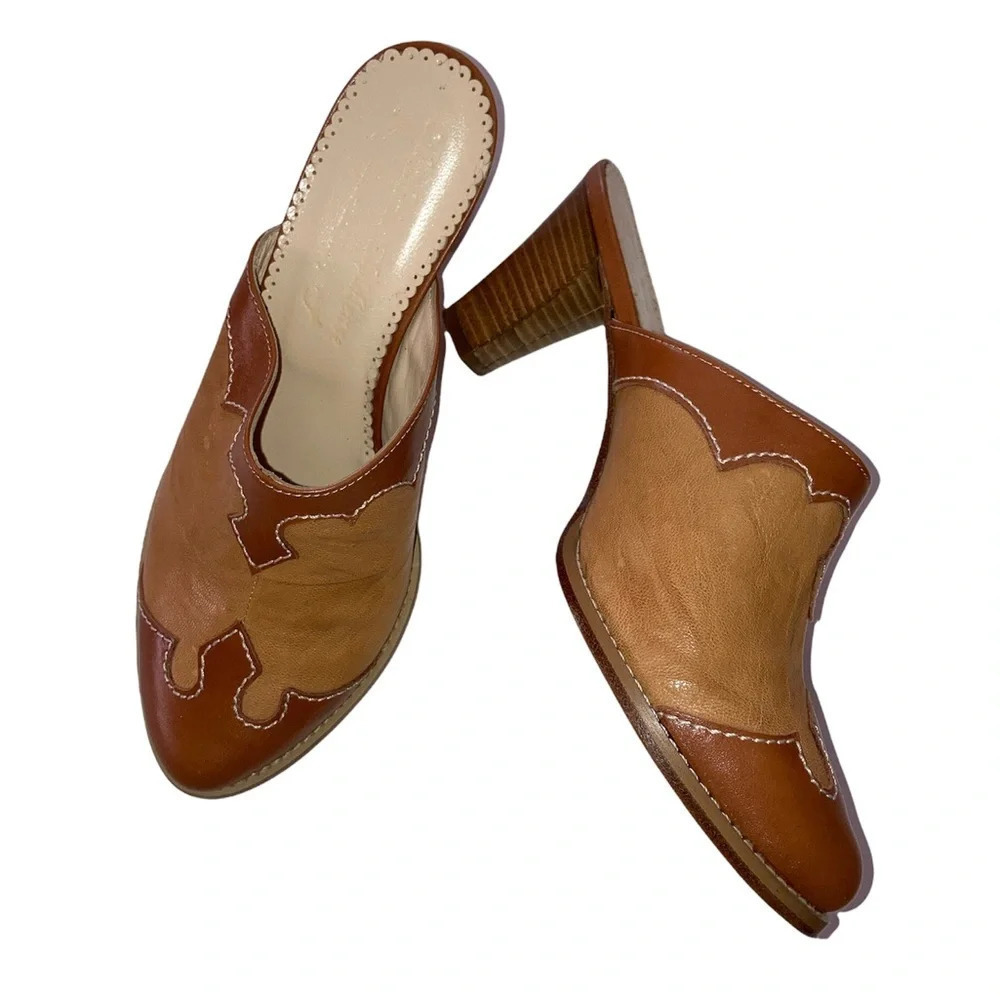 Italian Brown Genuine Leather Slip On Shoes Size 36/6 - Picture 1 of 8